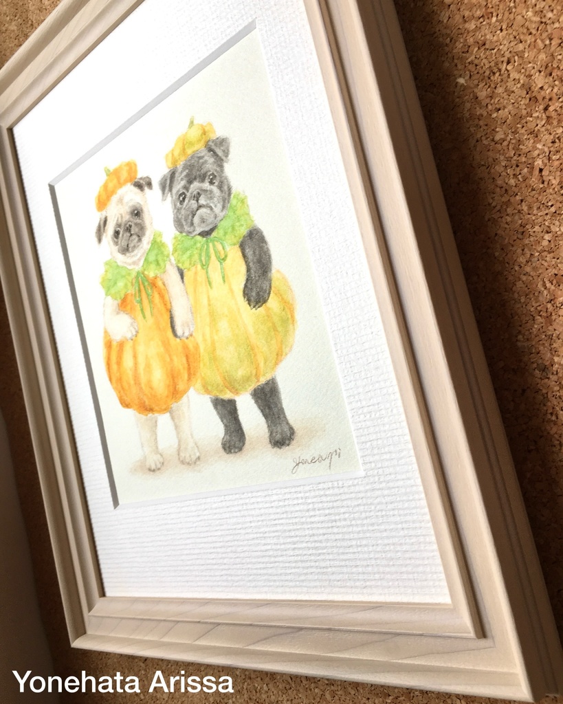 原画作品「かぼちゃになったパグたち」