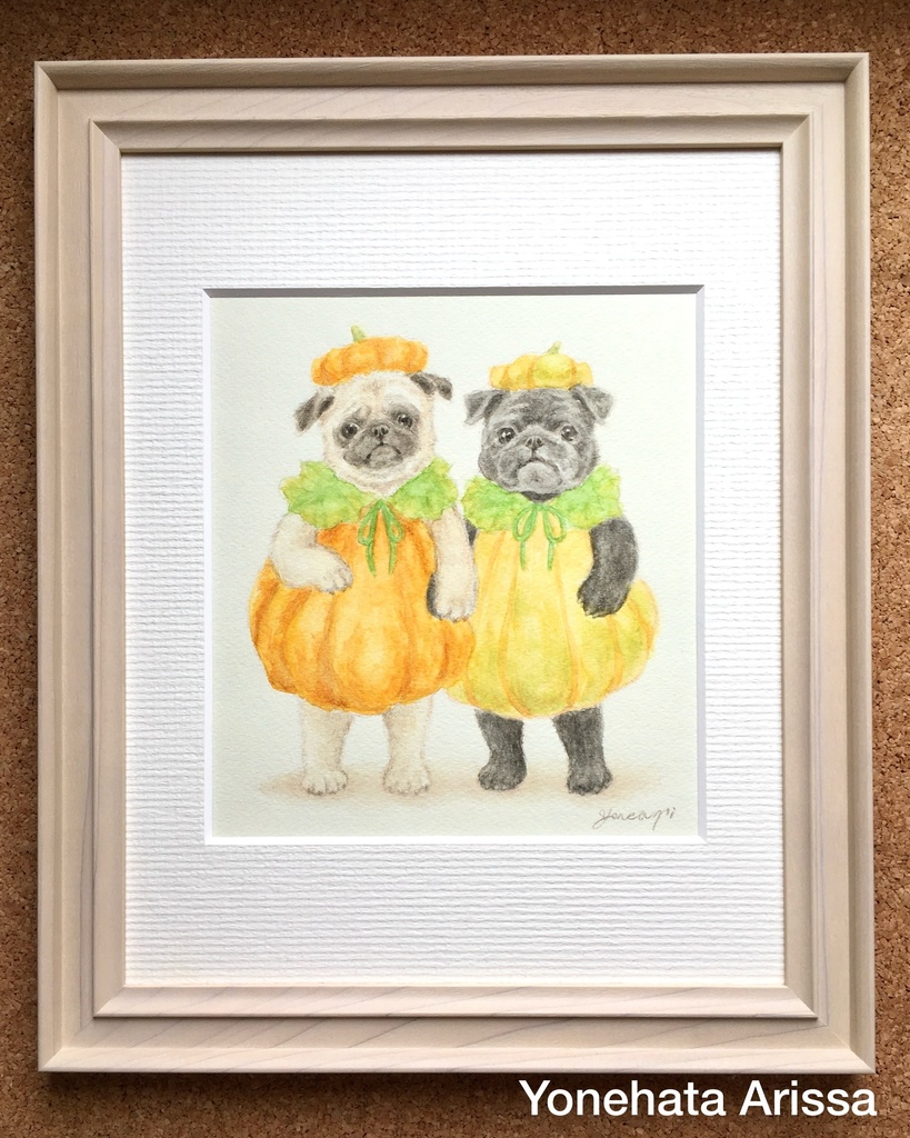 原画作品「かぼちゃになったパグたち」