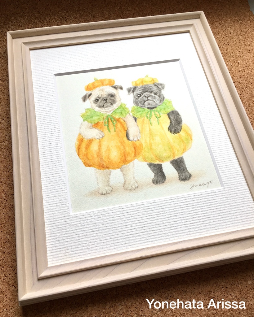 原画作品「かぼちゃになったパグたち」