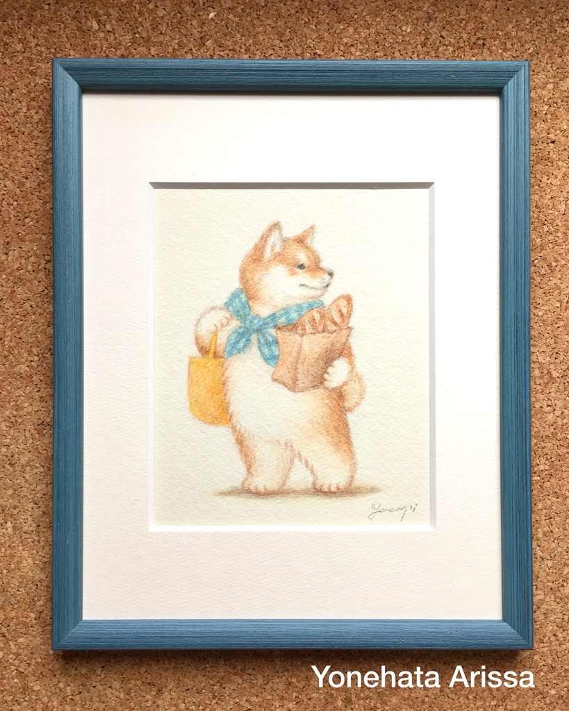 原画作品「買い物帰りの柴犬」