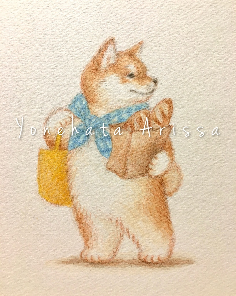 原画作品「買い物帰りの柴犬」