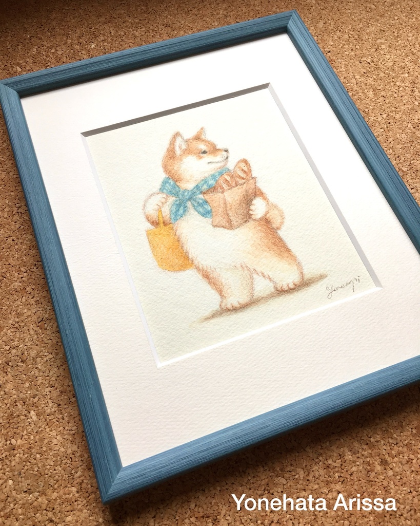 原画作品「買い物帰りの柴犬」