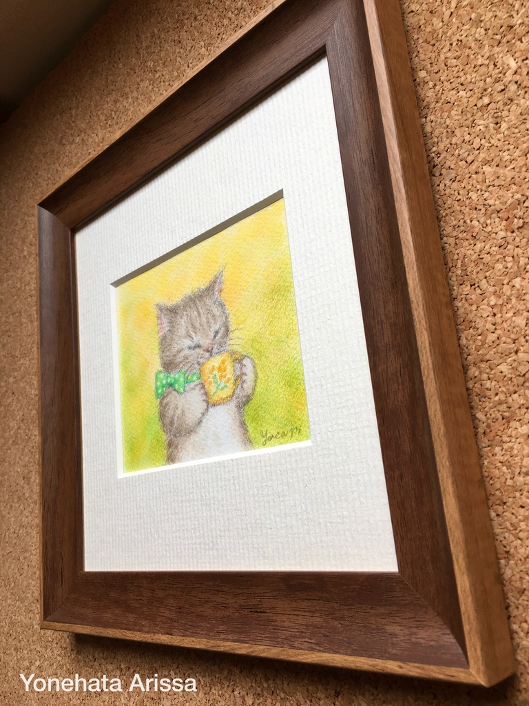 原画作品「キジトラ猫のカフェタイム」