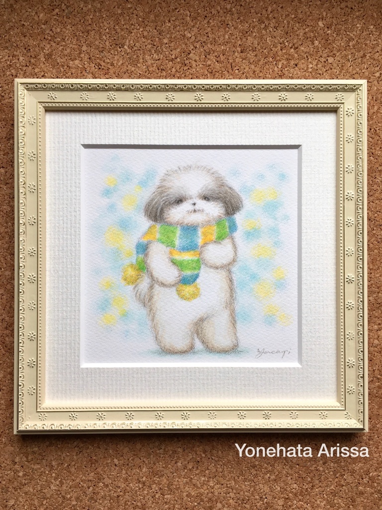 原画作品「マフラーを巻いたシーズー/ブルー」