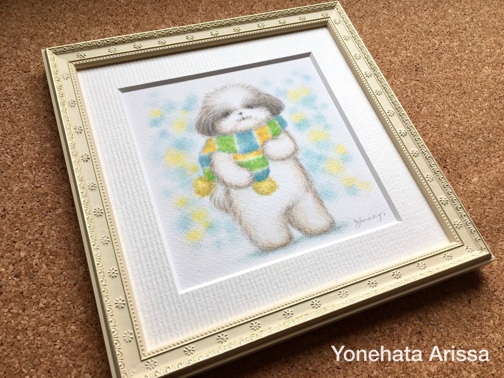 原画作品「マフラーを巻いたシーズー/ブルー」