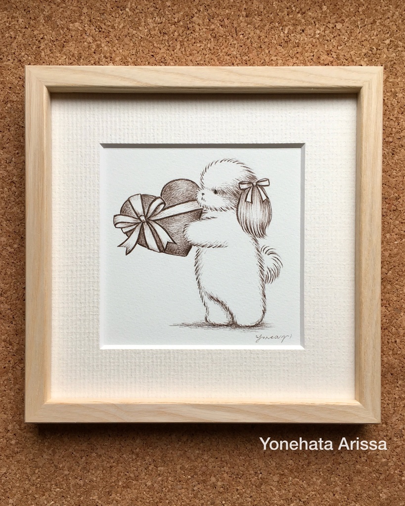 原画作品「ハートとロングヘアシーズー」