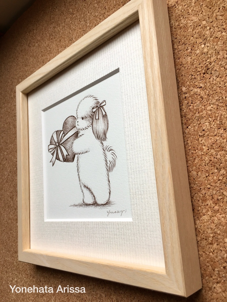 原画作品「ハートとロングヘアシーズー」