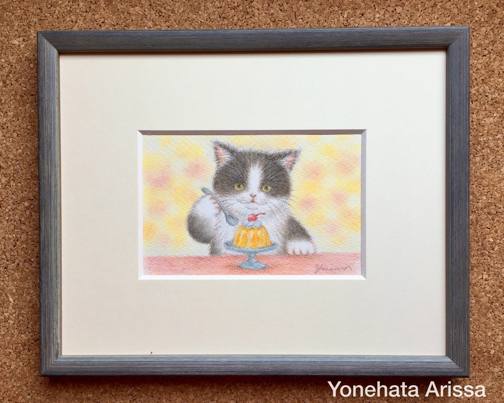 原画作品「はちわれ猫とゼリー」