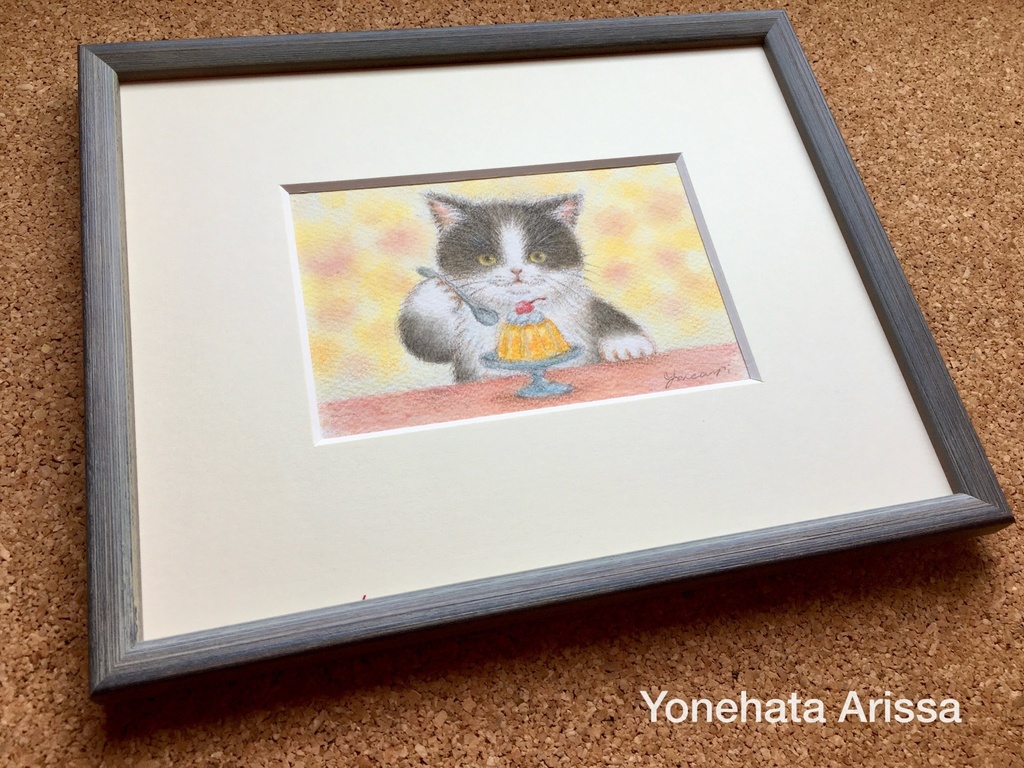 原画作品「はちわれ猫とゼリー」