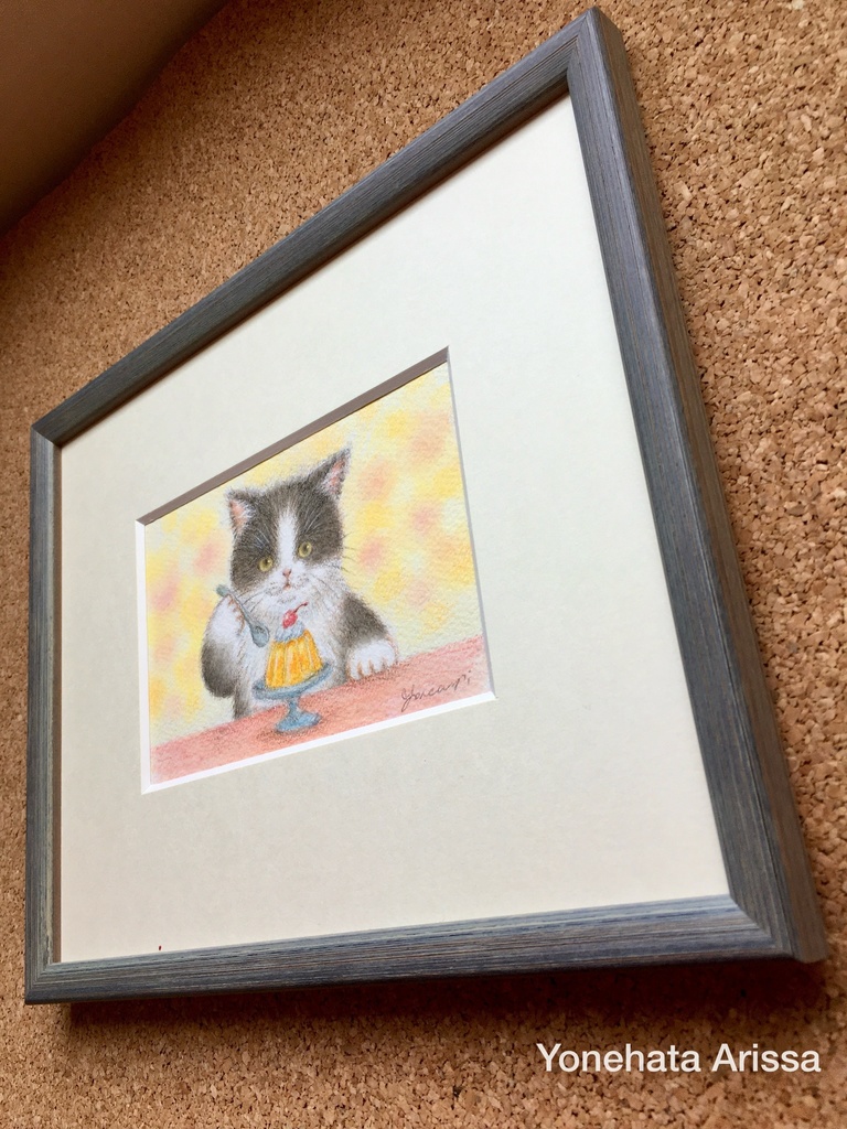 原画作品「はちわれ猫とゼリー」