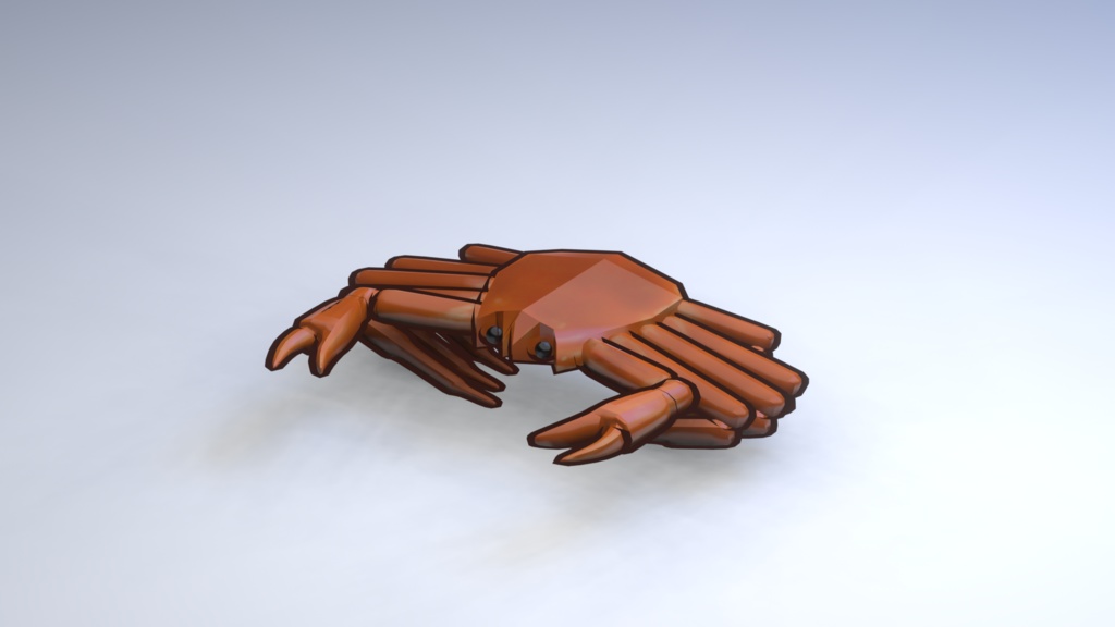 海鮮3Dモデル 5点バラ (カニ/魚/タコ/貝/イカ)