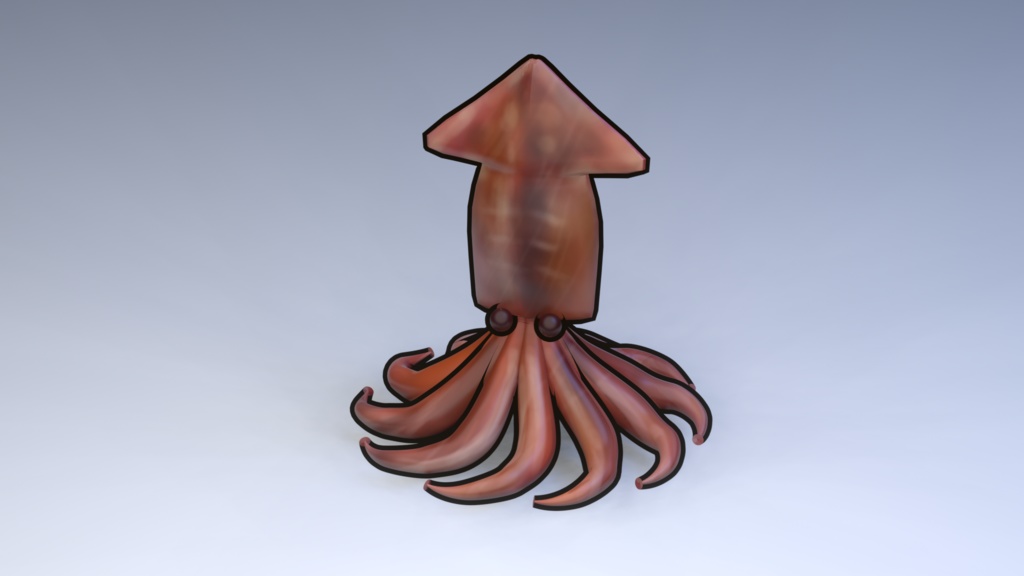 海鮮3Dモデル 5点バラ (カニ/魚/タコ/貝/イカ)