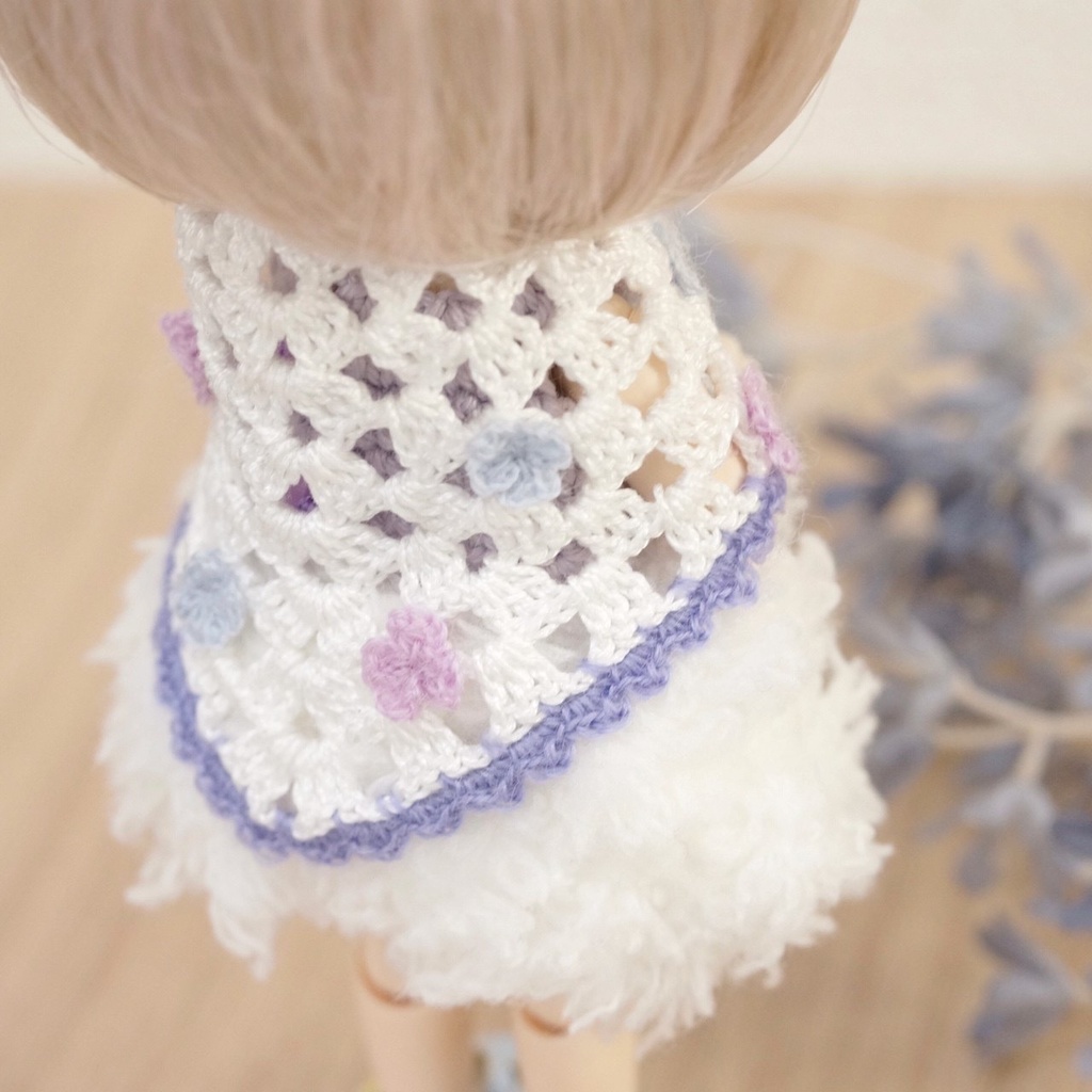 オビツ11フワフワワンピ&小花ストールセット