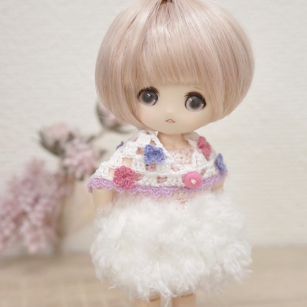 オビツ11フワフワワンピ&小花ストールセット