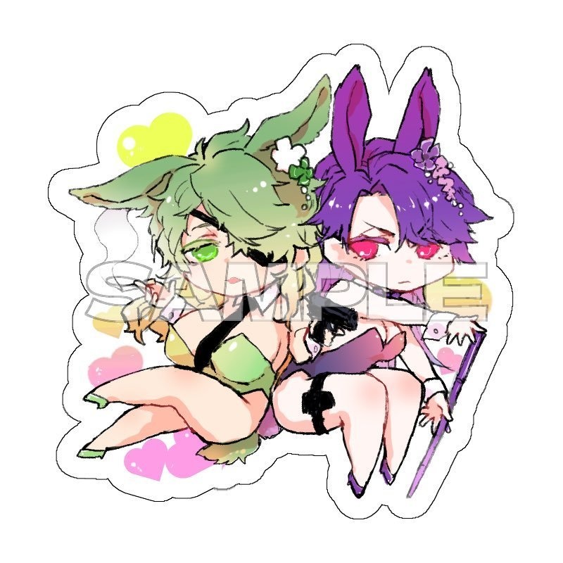 正反対女体化バニーアクリルキーホルダー