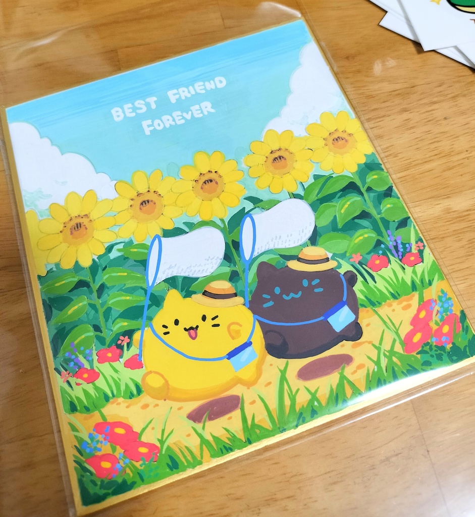 にゃんぷっぷーの色紙5  ベストフレンド