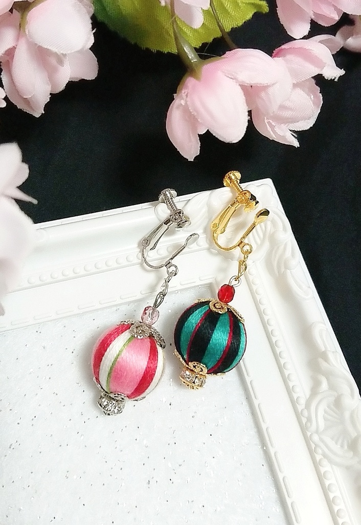 【鬼滅の刃】竈門炭治郎 竈門禰豆子 イメージ 巻玉ピアス/イヤリング