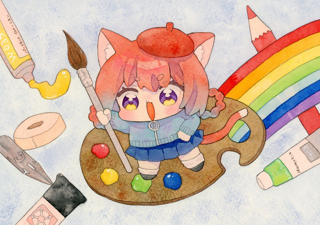 まんぷくにゃん　A5原画
