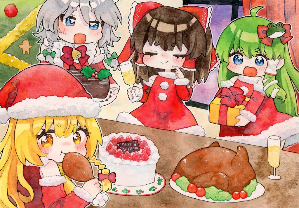 【東方Project】クリスマスイラスト原画