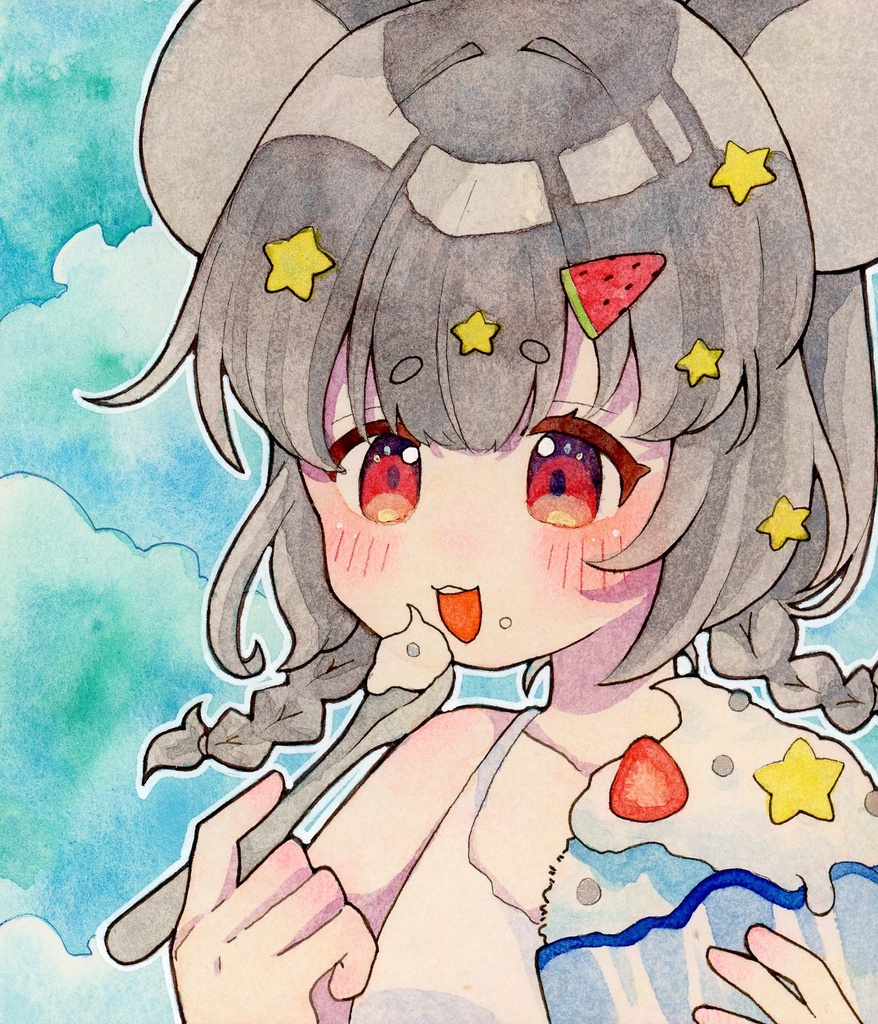 東方Project ナズーリン 原画色紙