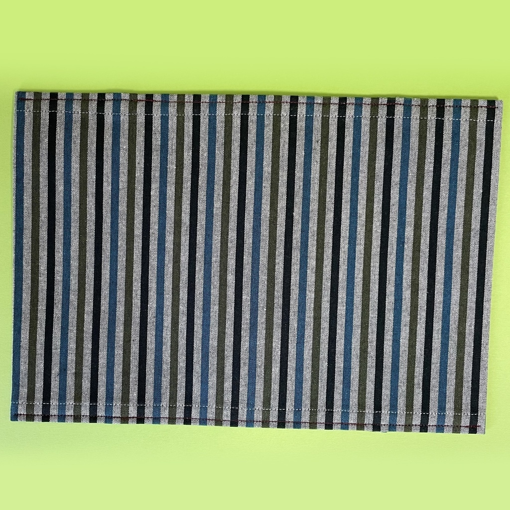 ブックカバー 青年コミックサイズ 【🧵三河木綿💙ストライプ🌀⸝】