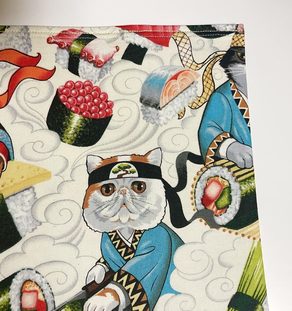 ブックカバー ハードカバーサイズ 【🍣板前 ネコ🐱】