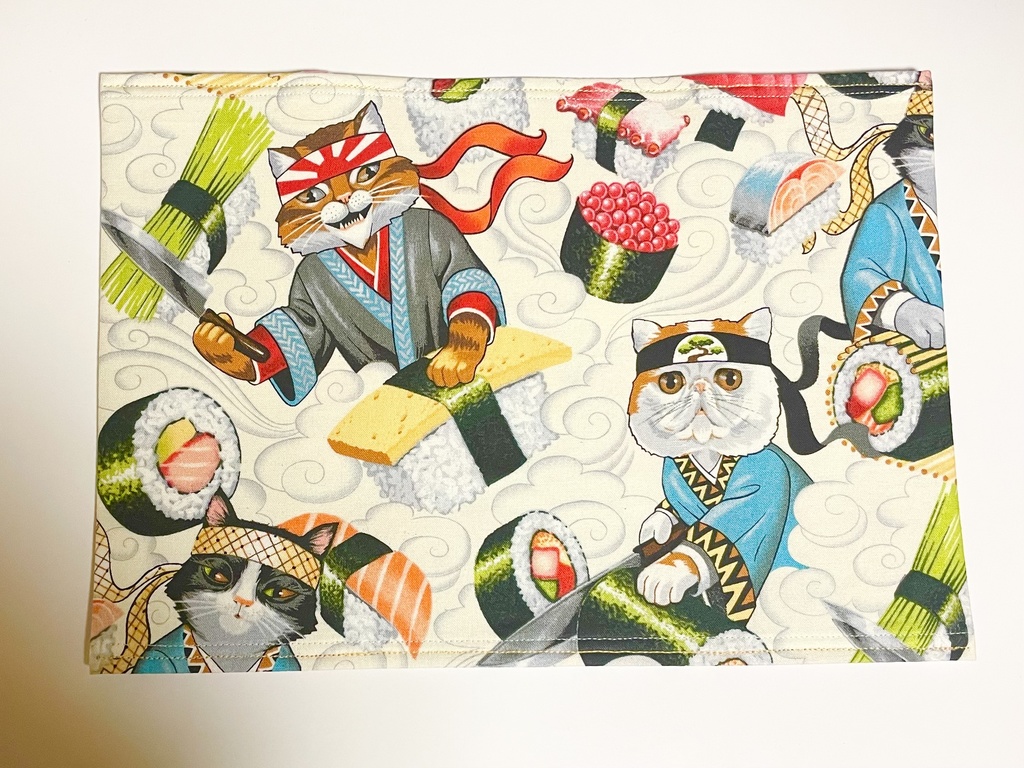 ブックカバー ハードカバーサイズ 【🍣板前 ネコ🐱】