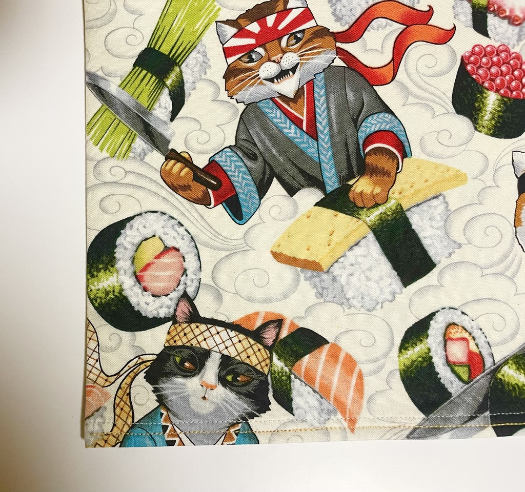 ブックカバー ハードカバーサイズ 【🍣板前 ネコ🐱】