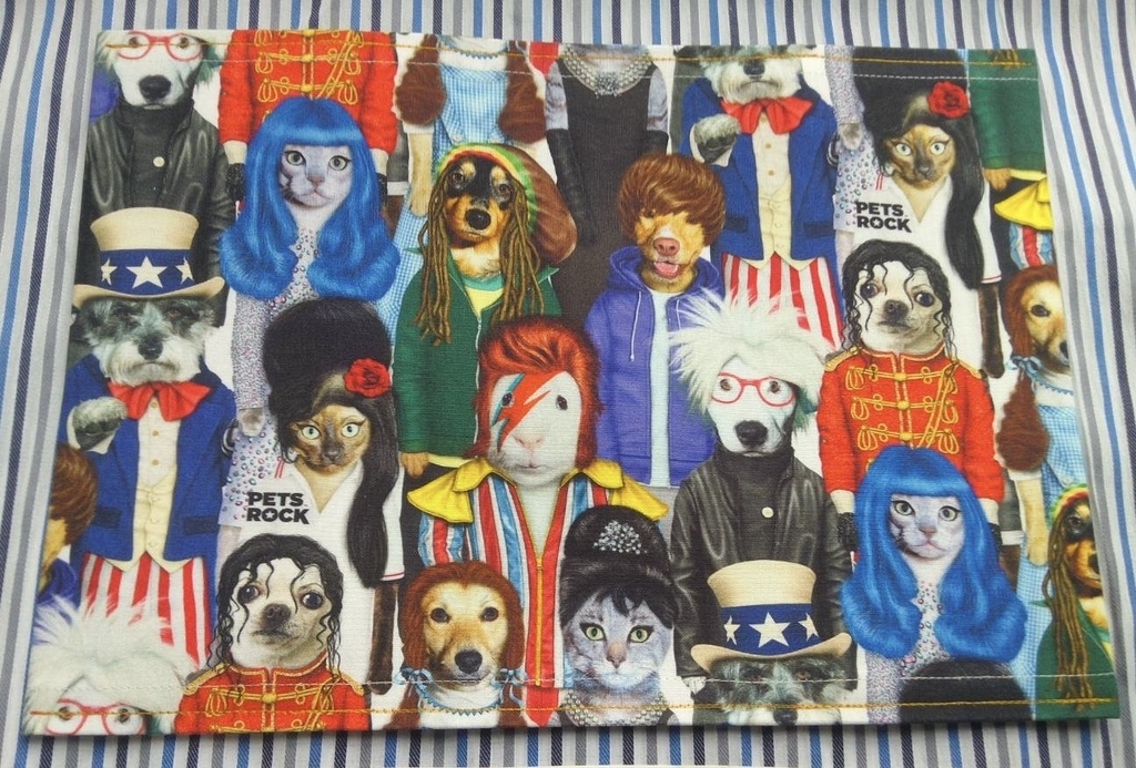 ブックカバー　ハードカバーサイズ　【🐱PETS ROCK🐶（マイケルあり）】