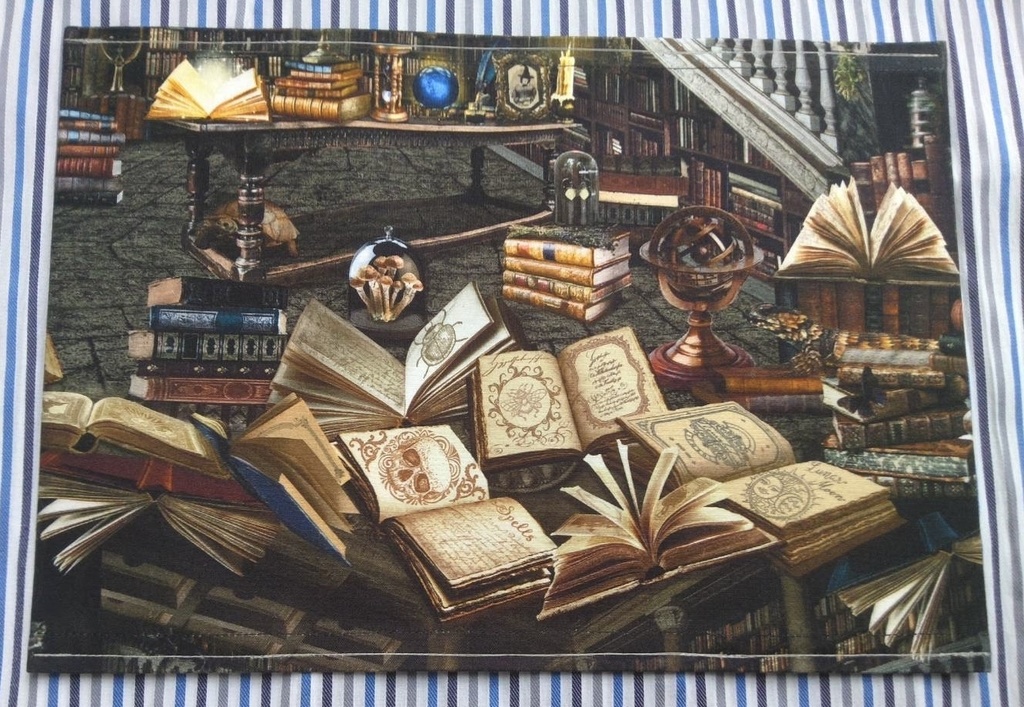 ブックカバー ハードカバーサイズ 【🪔魔法の図書館(室内)📕】