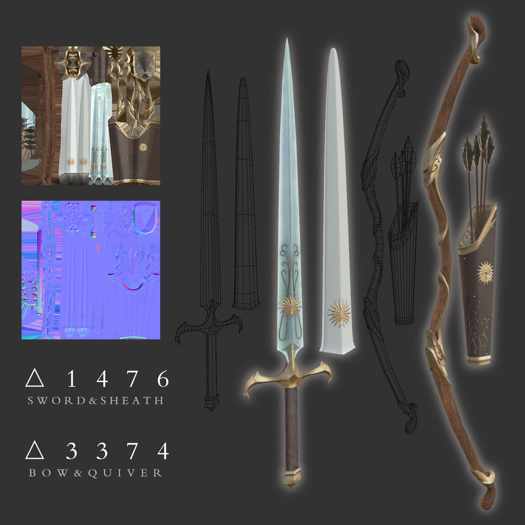 【武器&防具セット】太陽の弓騎士【全アバター対応】