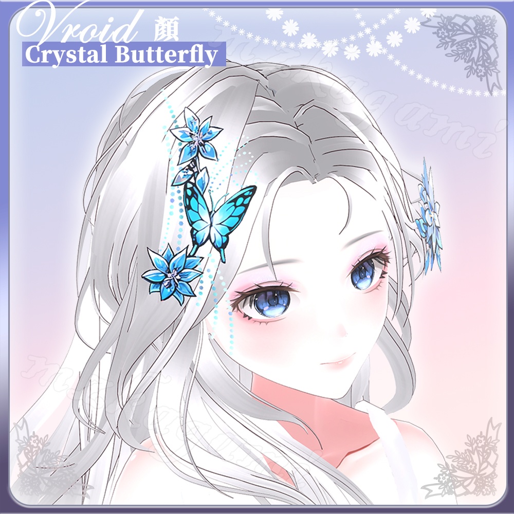 【VRoid】Crystal Butterfly / クリスタル蝶 顏(vroid付)【Face】