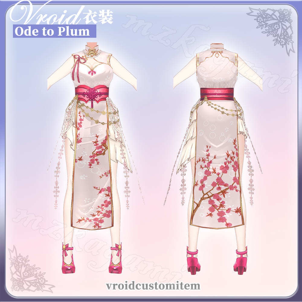 【VRoid】詠梅 Ode to Plum / チャイナドレス Cheongsam (8 colors) (XWear付)