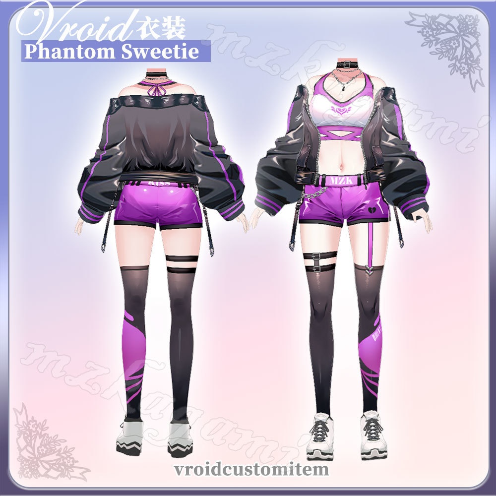 【VRoid】Phantom Sweetie / Leather Jacket Set (3 colors)