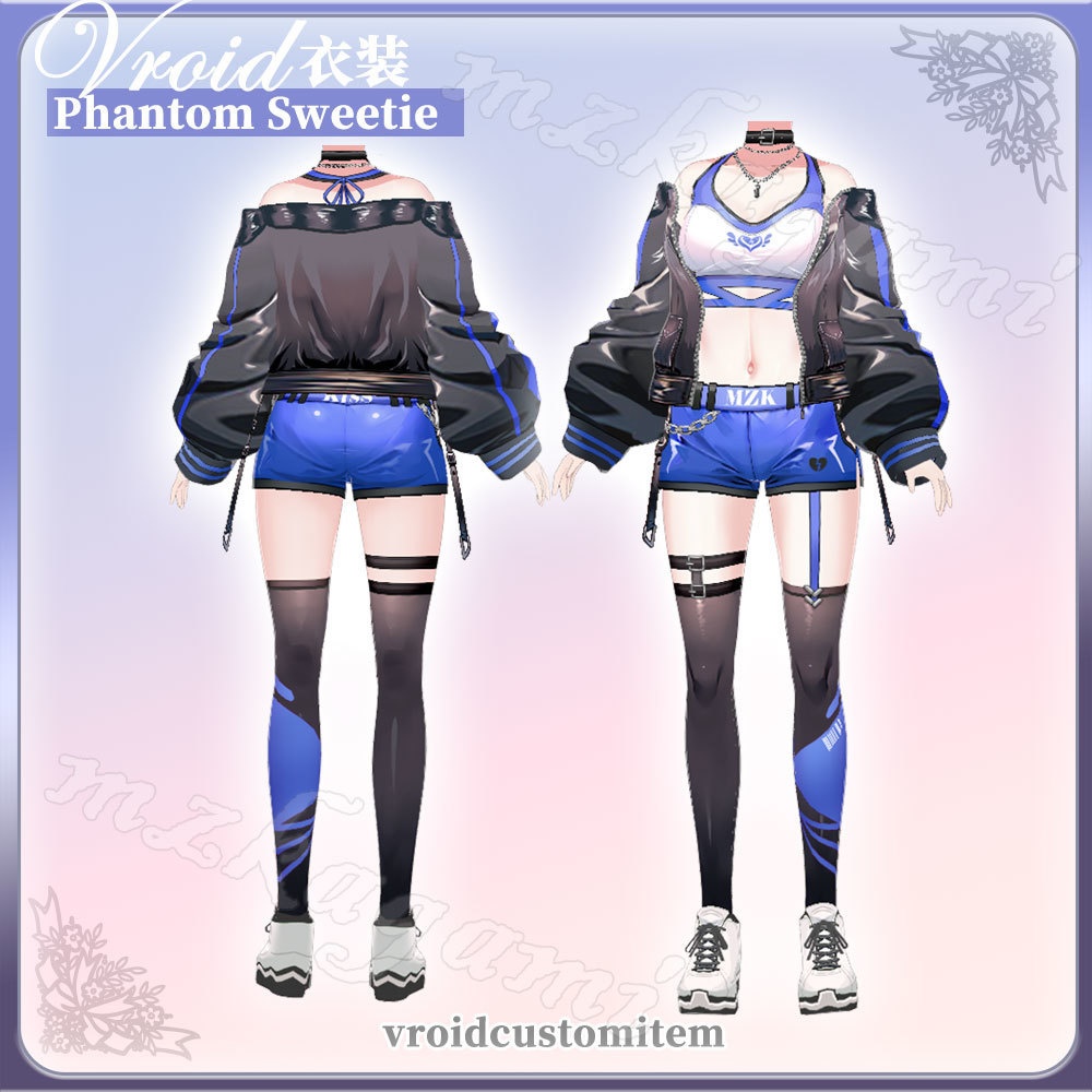 【VRoid】Phantom Sweetie / Leather Jacket Set (3 colors)