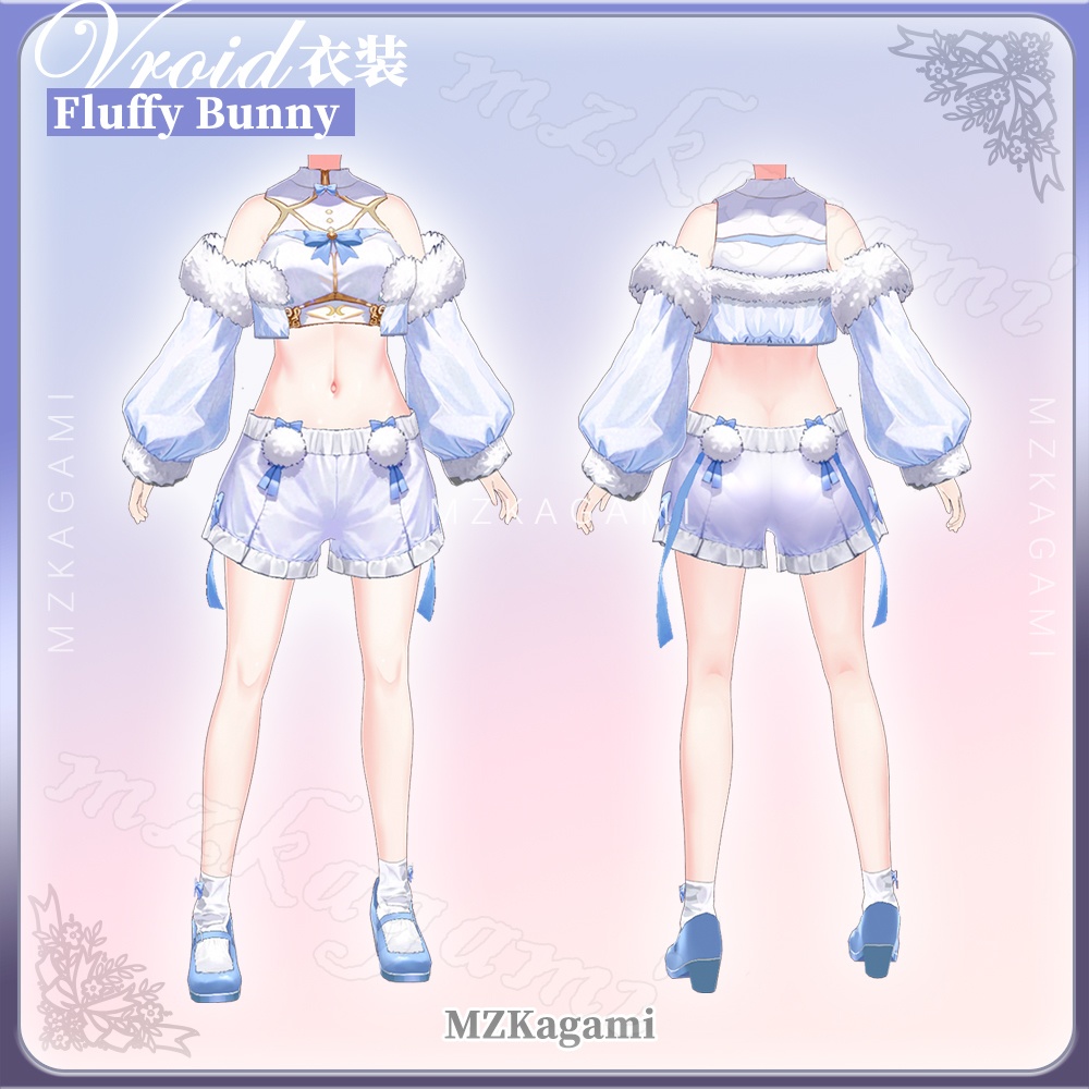 ★New【VRoid】ラビットフワ / Fluffy Bunny / Winter outfits (2 colors)