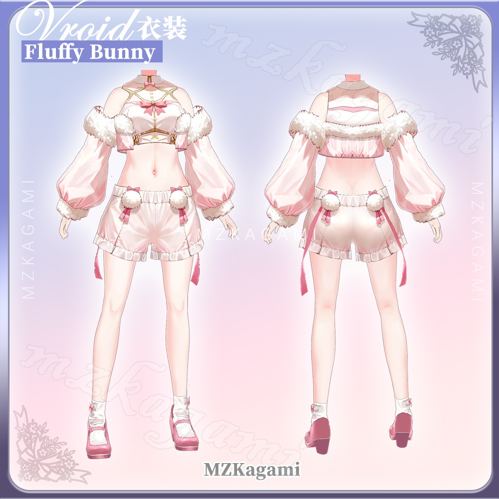 ★New【VRoid】ラビットフワ / Fluffy Bunny / Winter outfits (2 colors)