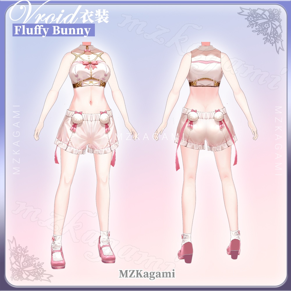 ★New【VRoid】ラビットフワ / Fluffy Bunny / Winter outfits (2 colors)