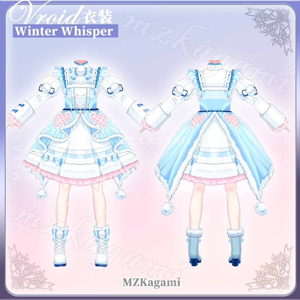 ★New【VRoid】冬のささやき / Winter Whisper / Lolita Dress (4 colors)(XWear付)