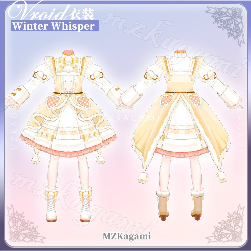 ★New【VRoid】冬のささやき / Winter Whisper / Lolita Dress (4 colors)(XWear付)