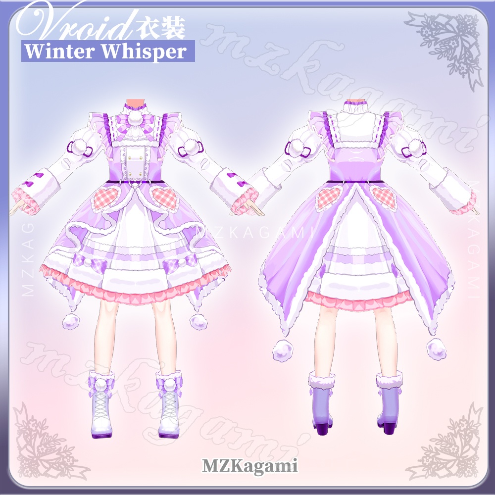 ★New【VRoid】冬のささやき / Winter Whisper / Lolita Dress (4 colors)(XWear付)