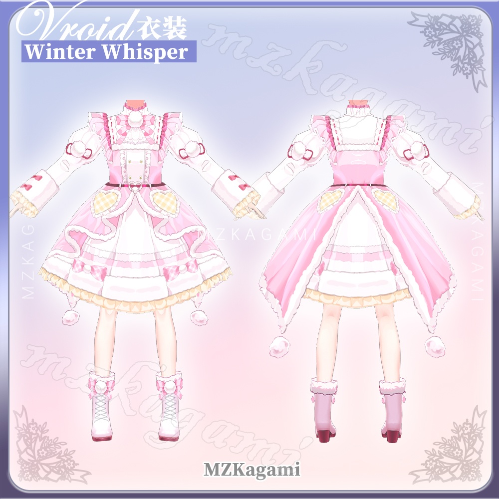 ★New【VRoid】冬のささやき / Winter Whisper / Lolita Dress (4 colors)(XWear付)