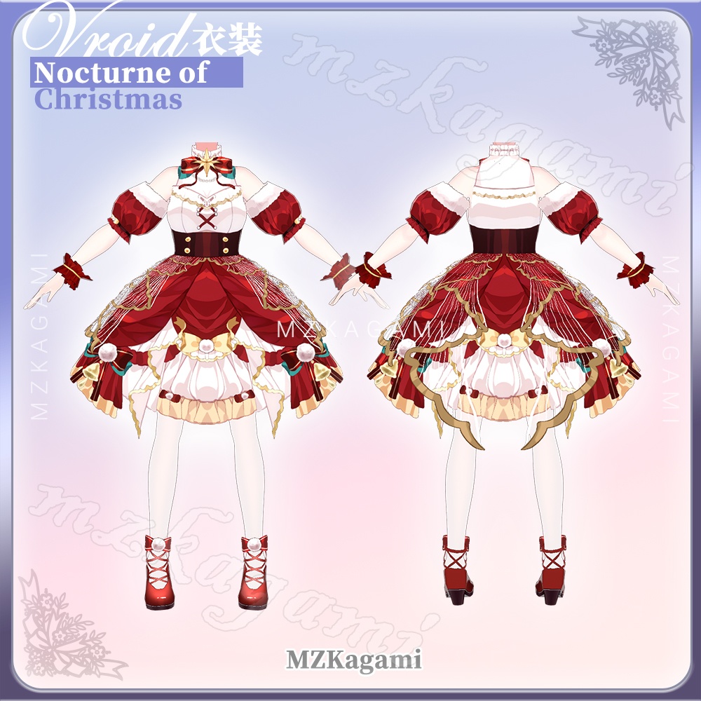 【VRoid】聖夜の宴 / Nocturne of Christmas / Christmas Lolita Dress(XWear付)