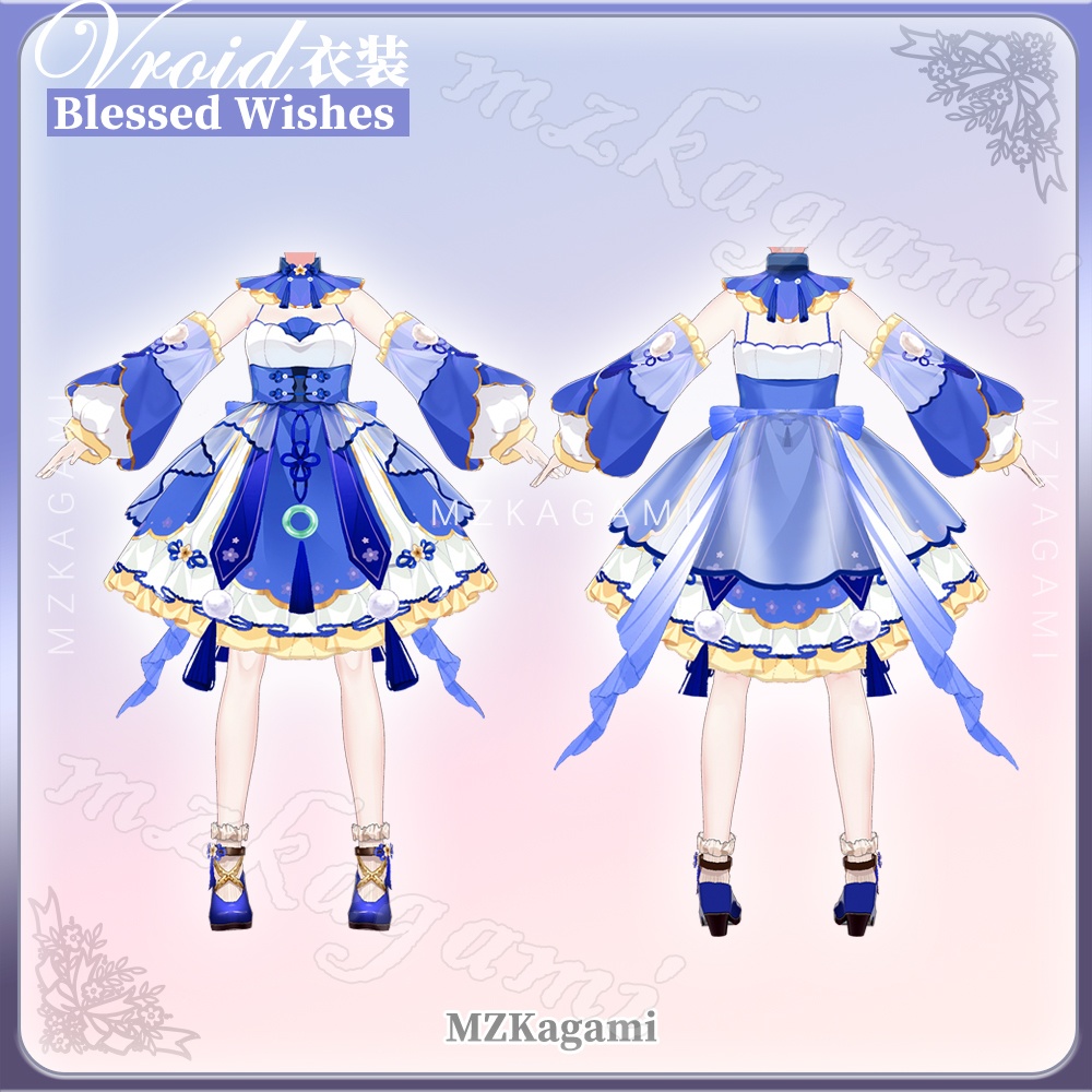 ★New【VRoid】しあわせ日和 · ロリータドレス/ Blessed Wishes · Lolita Dress / Chinese style / New year dress (2 colors)(XWear付)