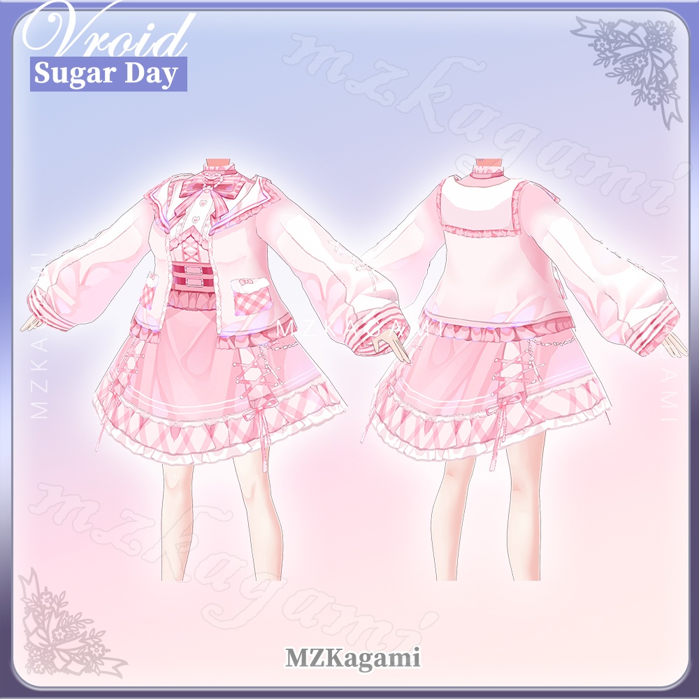 ★New【VRoid】甘い日 · ドレス / Sugar Day · Dress / Valentine's Day outfits (2 colors)(XWear付)