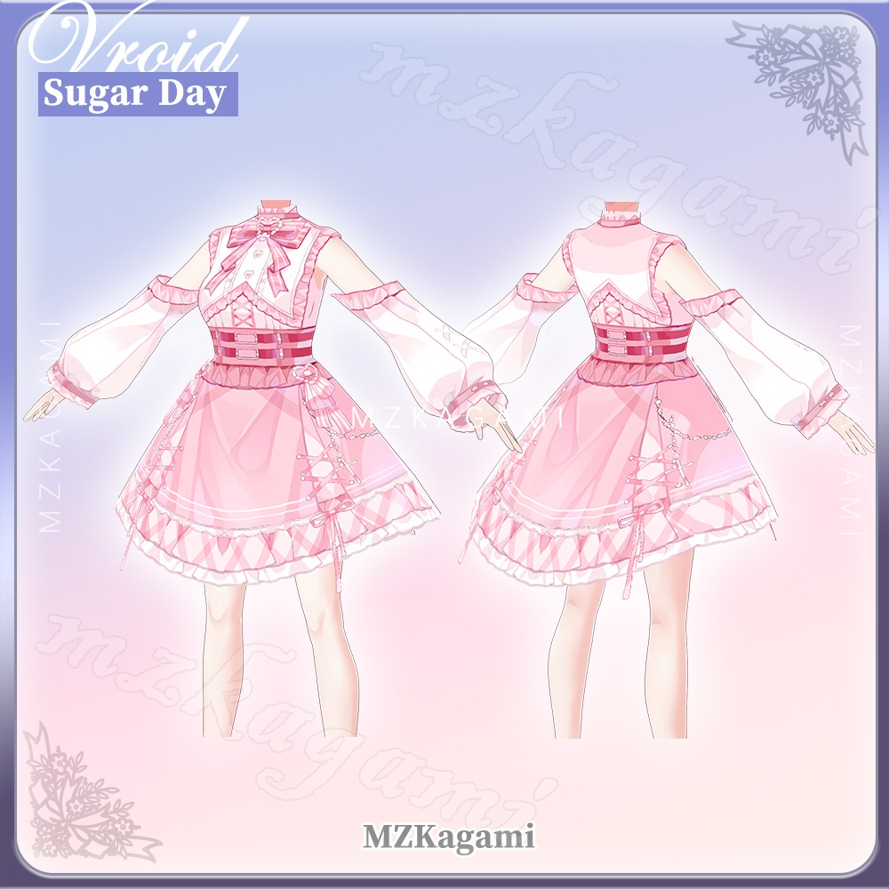 ★New【VRoid】甘い日 · ドレス / Sugar Day · Dress / Valentine's Day outfits (2 colors)(XWear付)