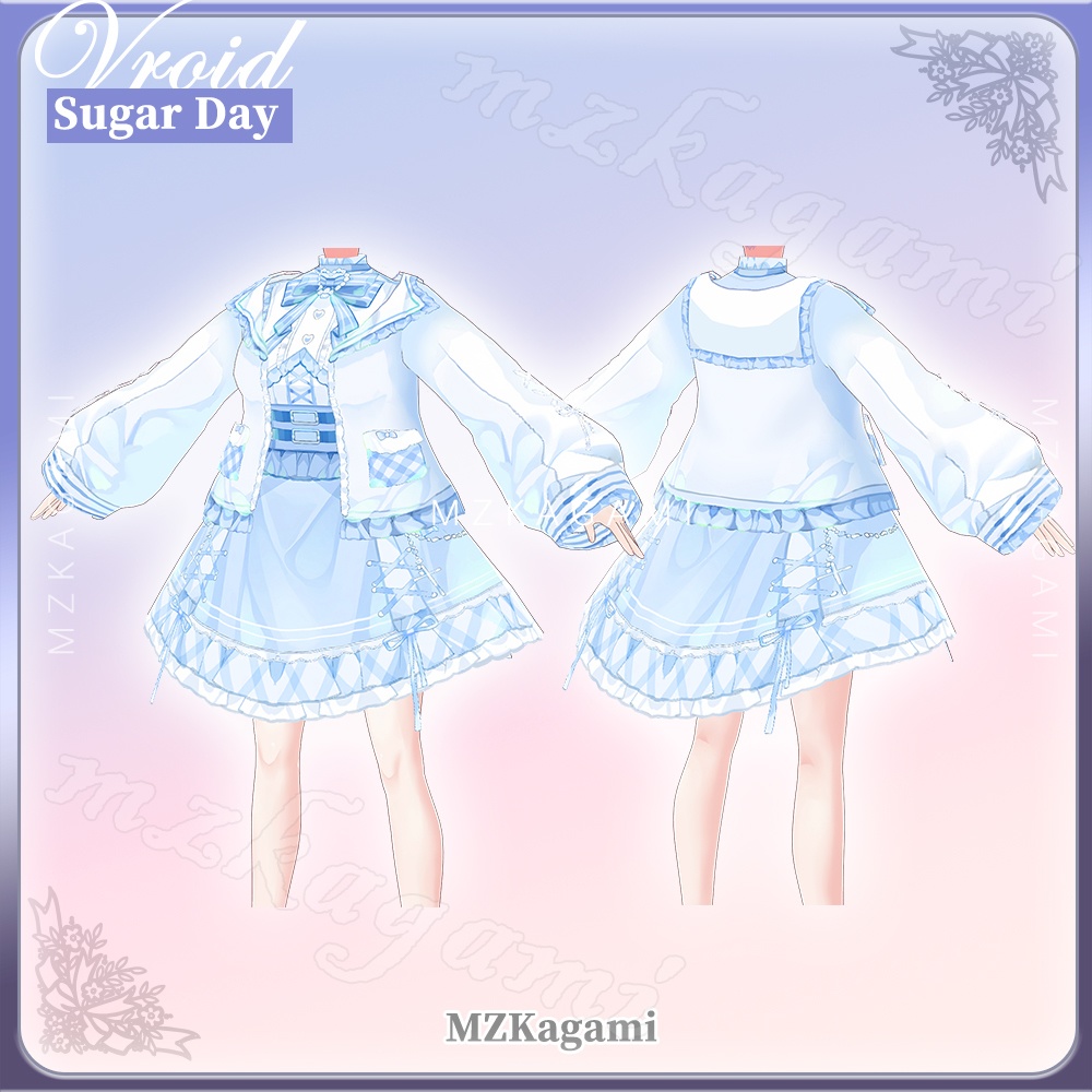★New【VRoid】甘い日 · ドレス / Sugar Day · Dress / Valentine's Day outfits (2 colors)(XWear付)