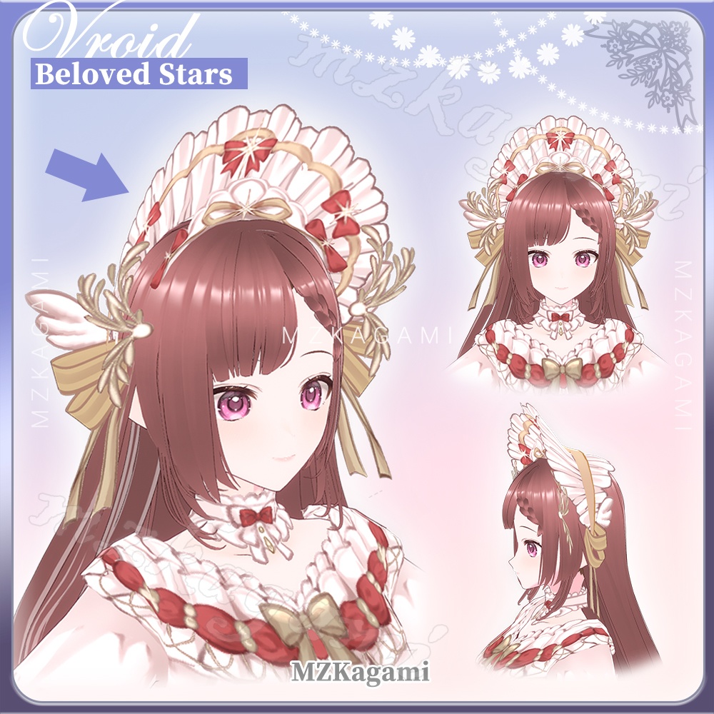 ★New【VRoid】愛しの星々 · 花嫁ロリータドレス / Beloved Stars · Bridal Lolita Dress (2 colors)(XWear付)