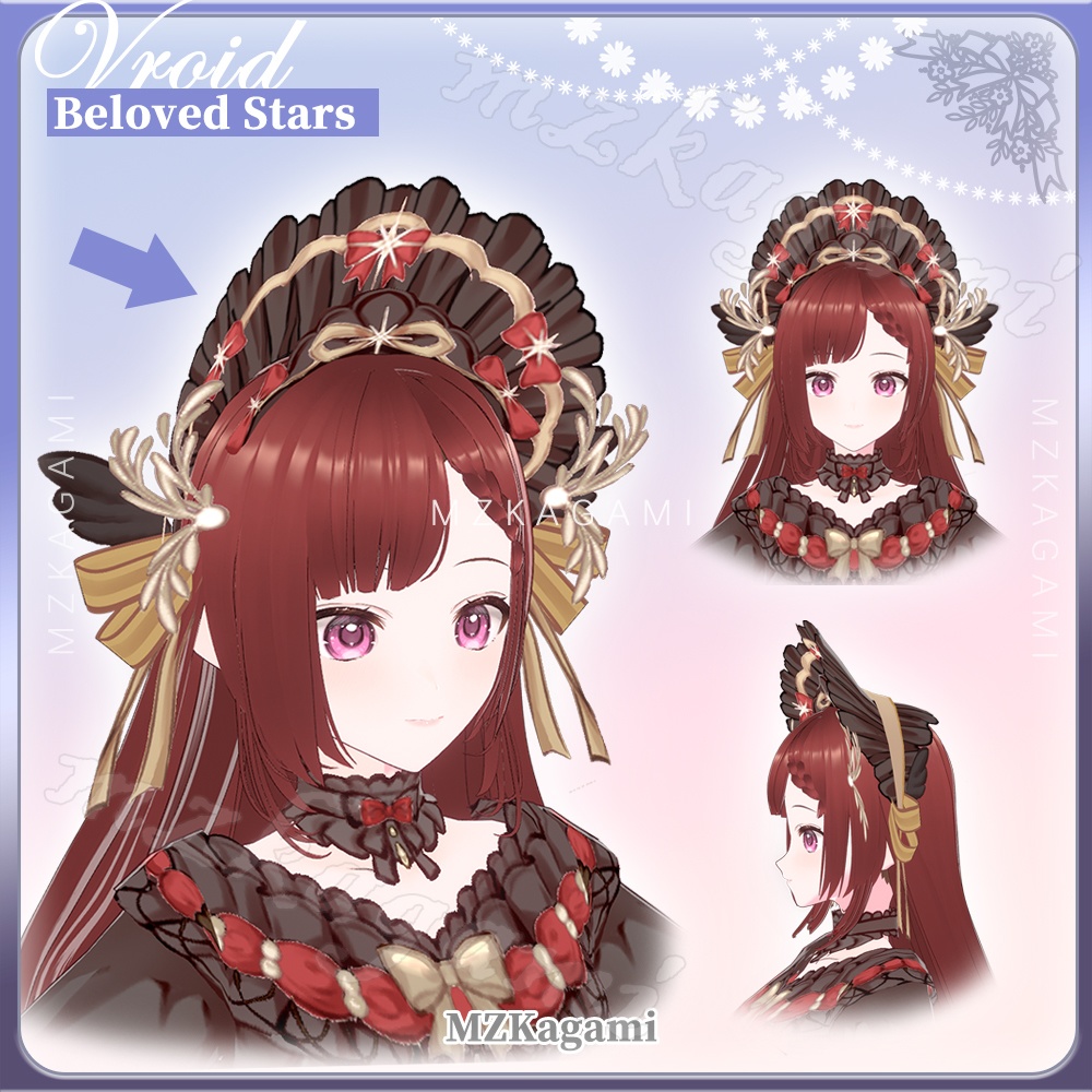 ★New【VRoid】愛しの星々 · 花嫁ロリータドレス / Beloved Stars · Bridal Lolita Dress (2 colors)(XWear付)