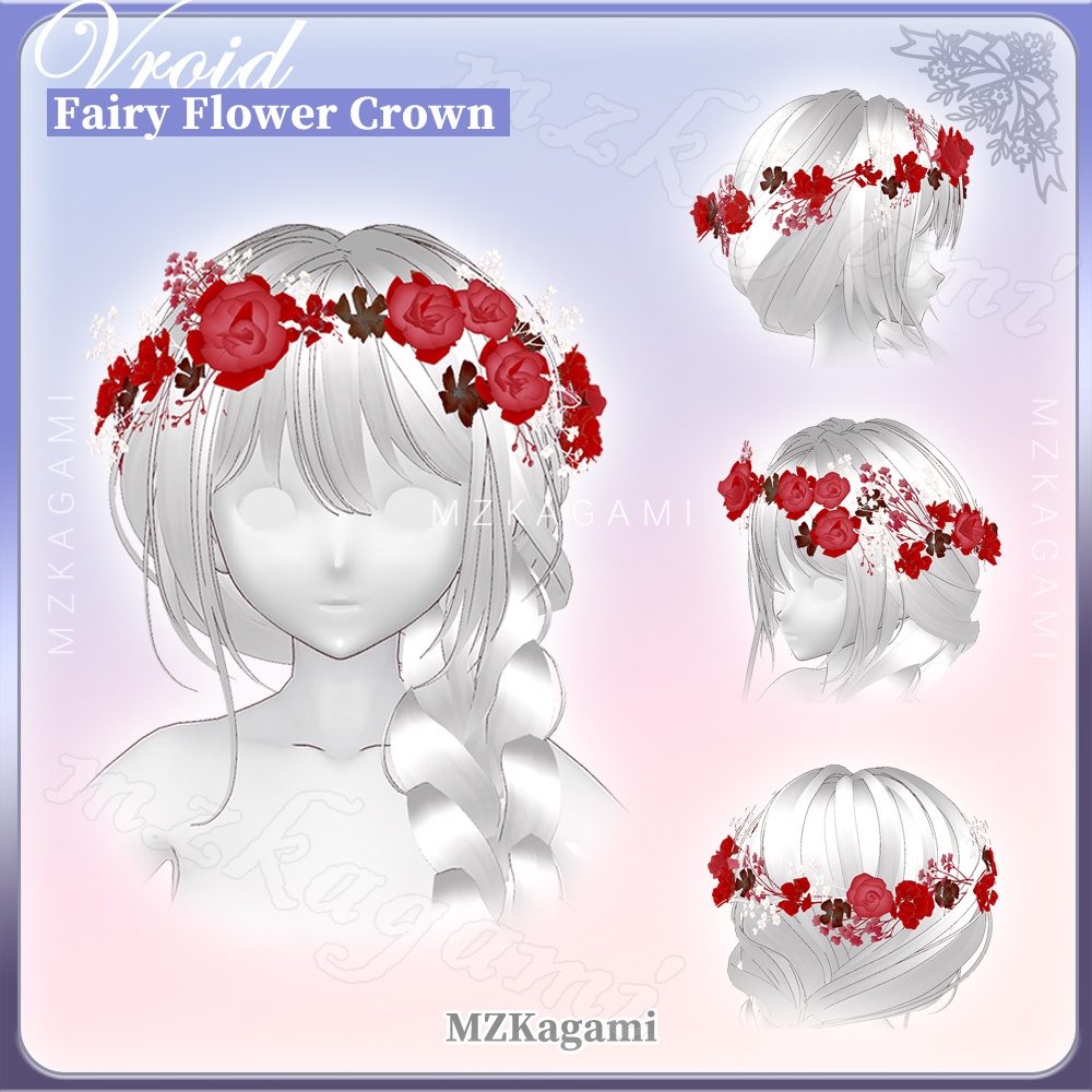 ★New【VRoid】妖精の花冠 / Fairy Flower Crown / Headdress (6 colors)